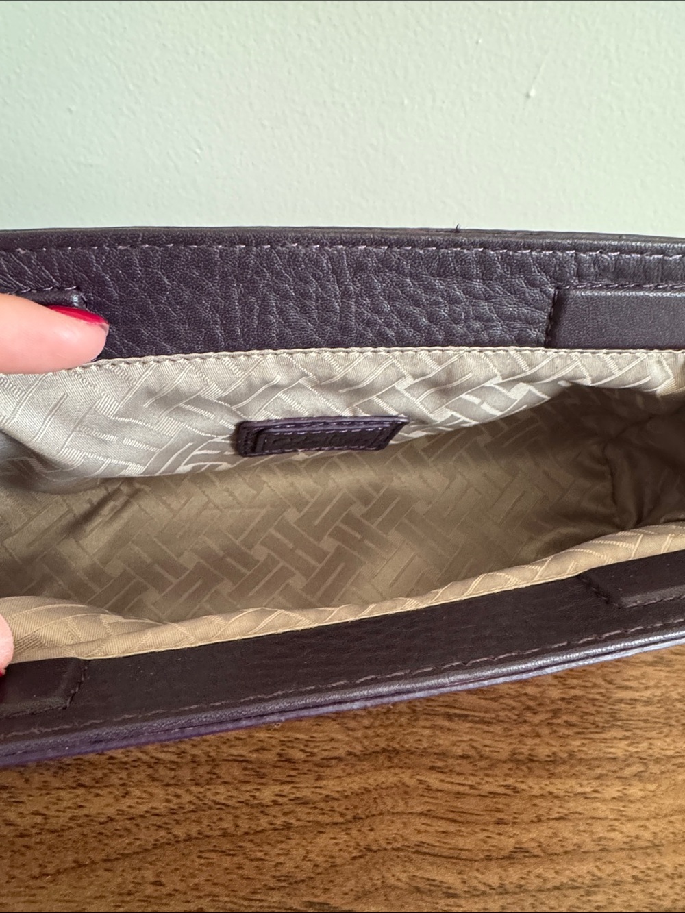 Cole Haan Pebbled Leather Clutch - Plum - Picture 3 of 3